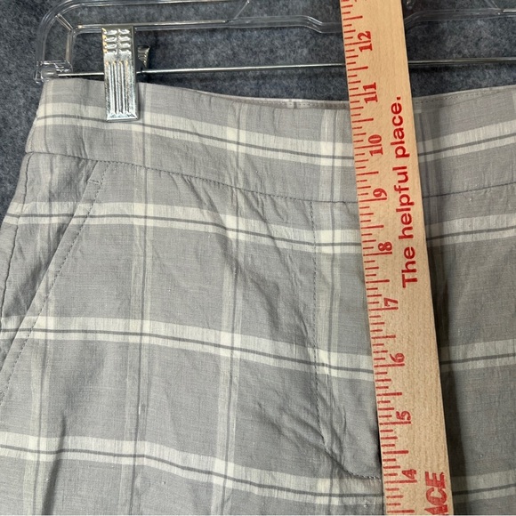 TAILORED by REBECA TAYLOR Linen Blend Trouser Pant Grey White Plaid Size 2 - Picture 8 of 12